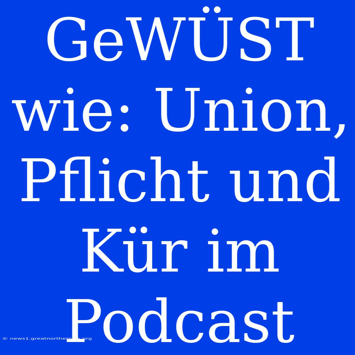 GeWÜST Wie: Union, Pflicht Und Kür Im Podcast