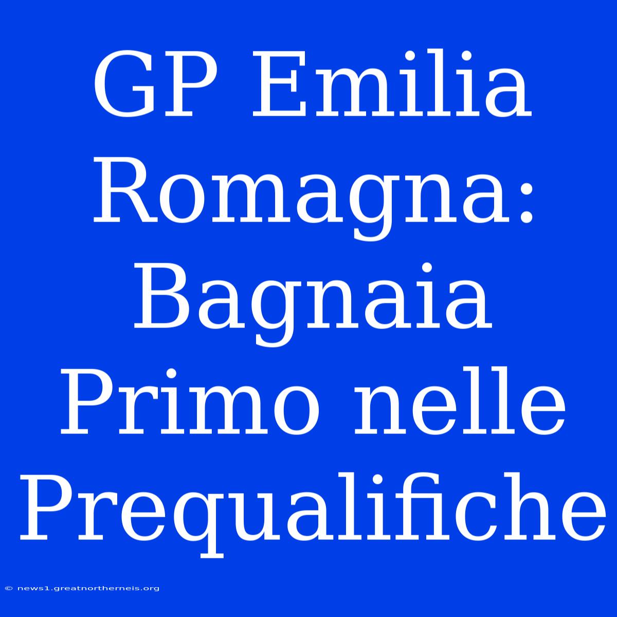 GP Emilia Romagna: Bagnaia Primo Nelle Prequalifiche