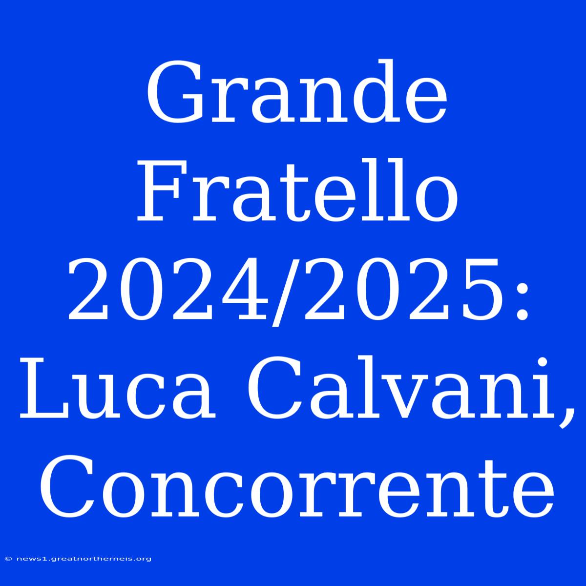 Grande Fratello 2024/2025: Luca Calvani, Concorrente