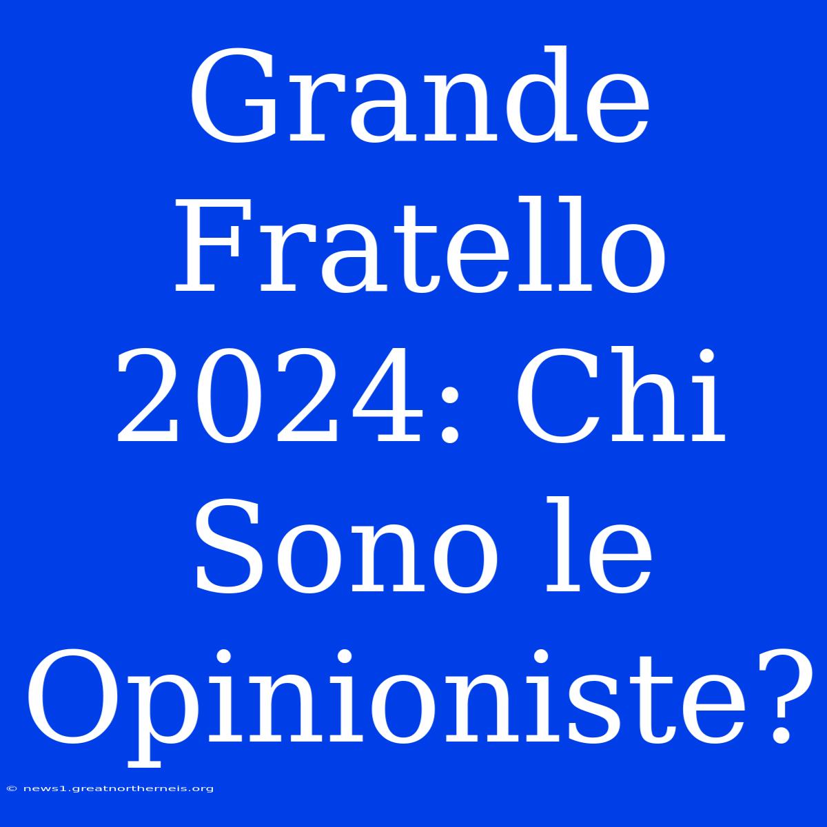 Grande Fratello 2024: Chi Sono Le Opinioniste?