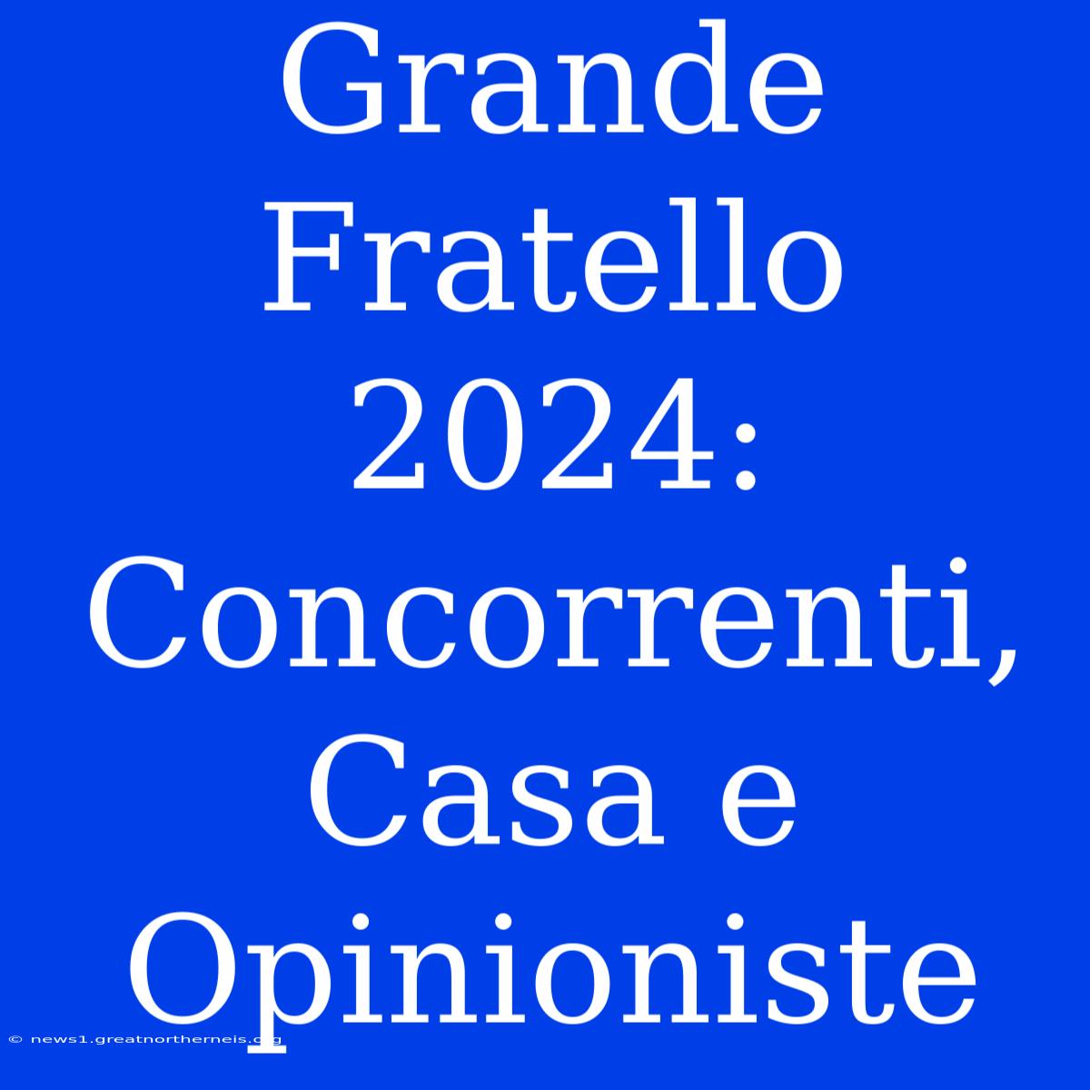 Grande Fratello 2024: Concorrenti, Casa E Opinioniste