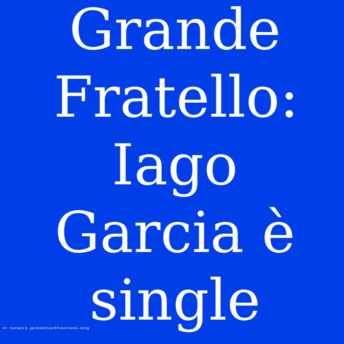 Grande Fratello: Iago Garcia È Single