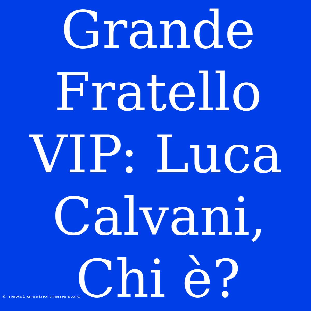 Grande Fratello VIP: Luca Calvani, Chi È?