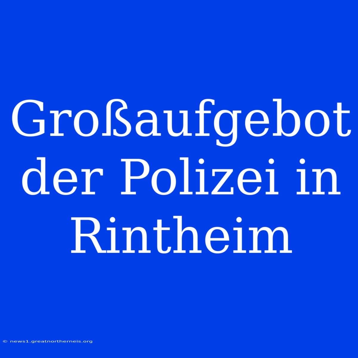 Großaufgebot Der Polizei In Rintheim