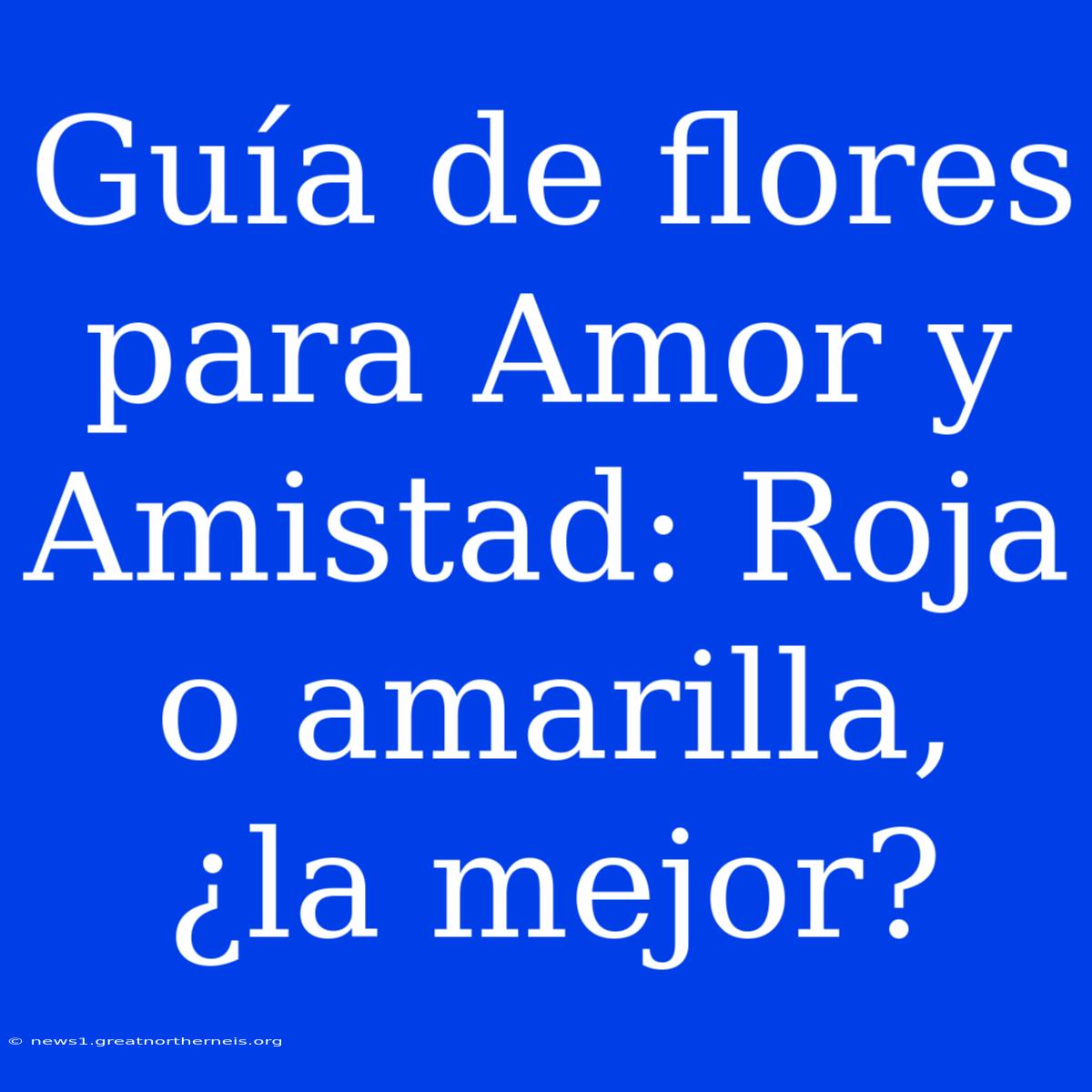 Guía De Flores Para Amor Y Amistad: Roja O Amarilla, ¿la Mejor?