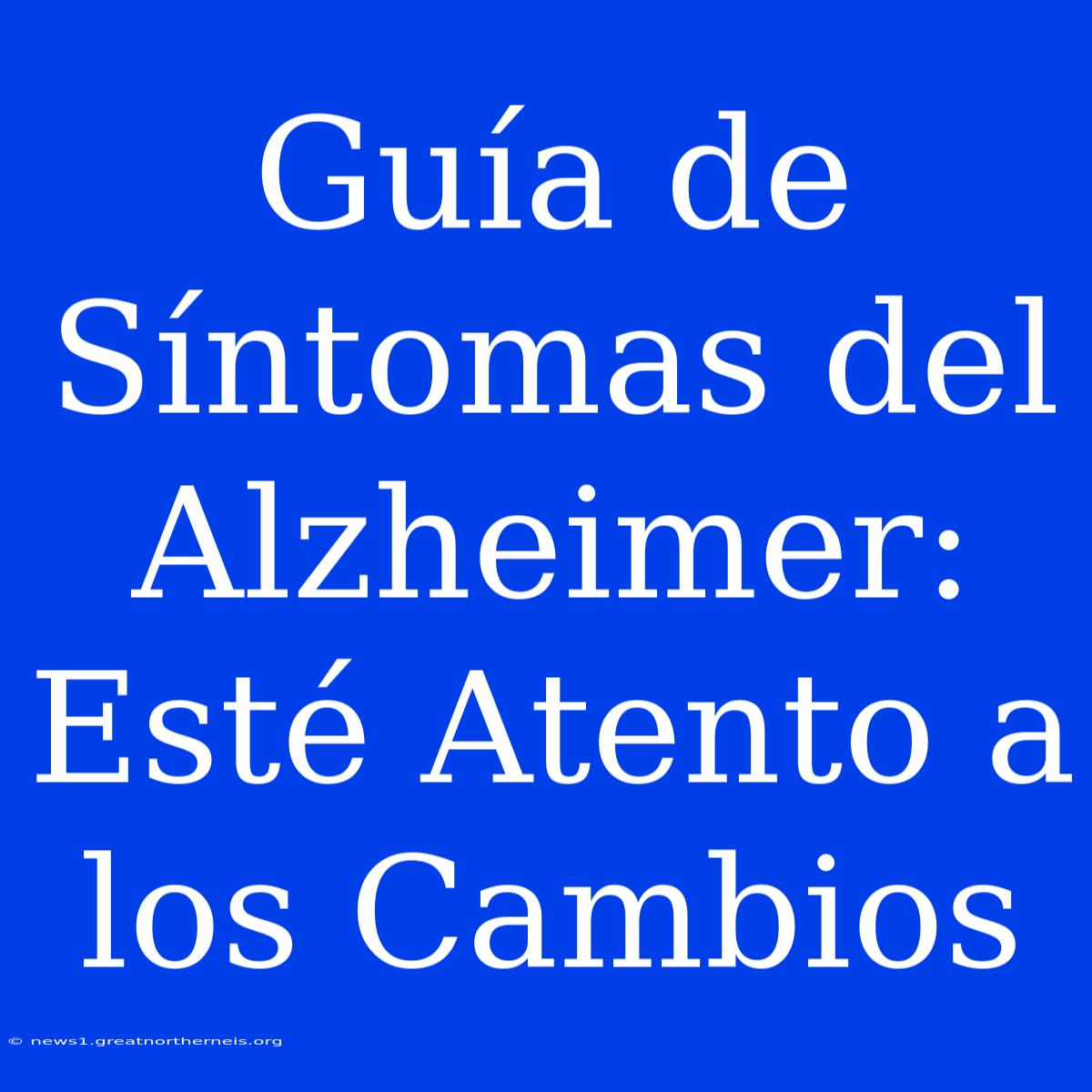 Guía De Síntomas Del Alzheimer: Esté Atento A Los Cambios