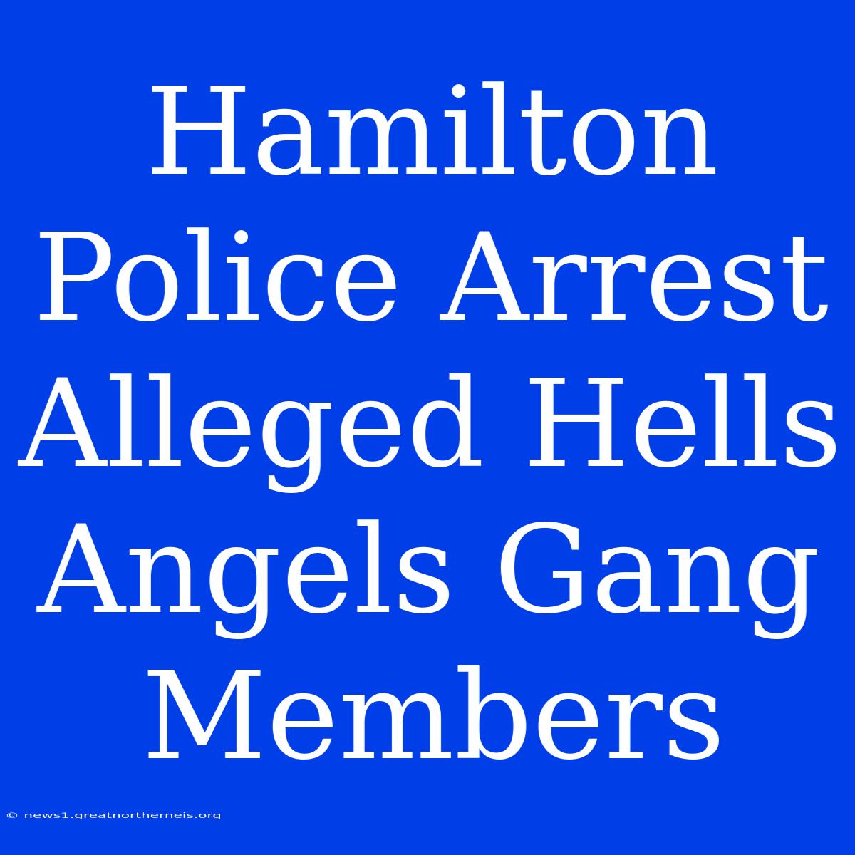 Hamilton Police Arrest Alleged Hells Angels Gang Members