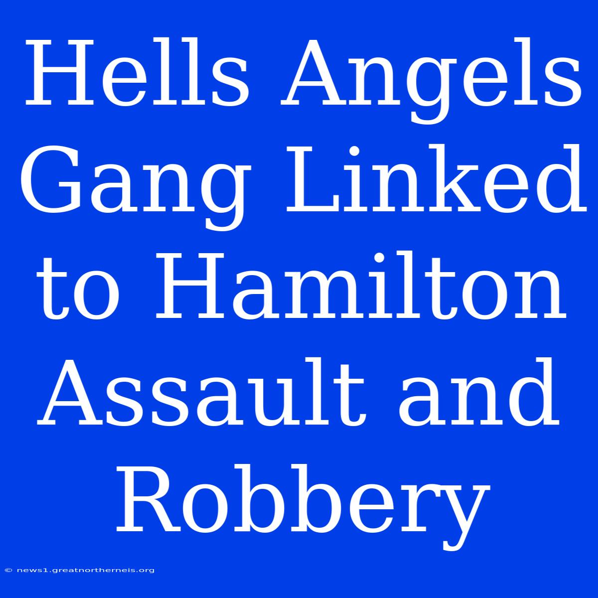 Hells Angels Gang Linked To Hamilton Assault And Robbery