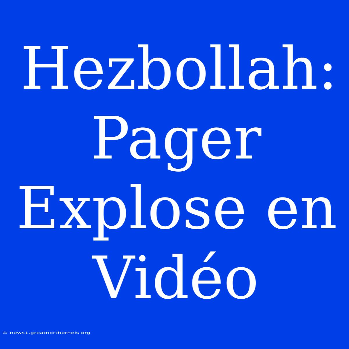 Hezbollah: Pager Explose En Vidéo