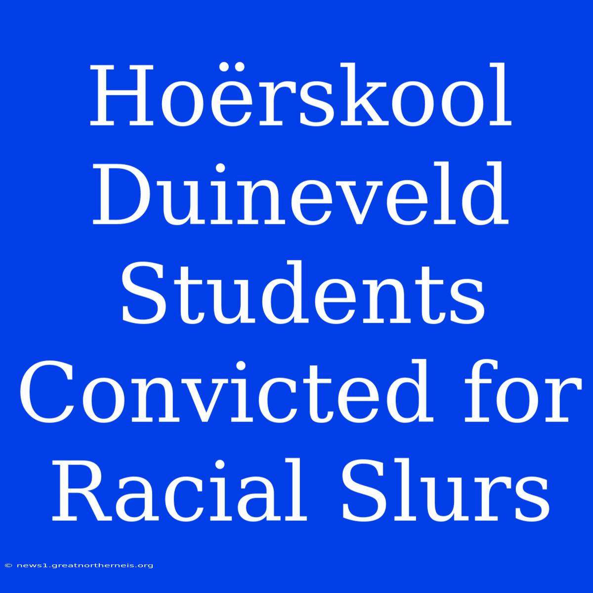 Hoërskool Duineveld Students Convicted For Racial Slurs