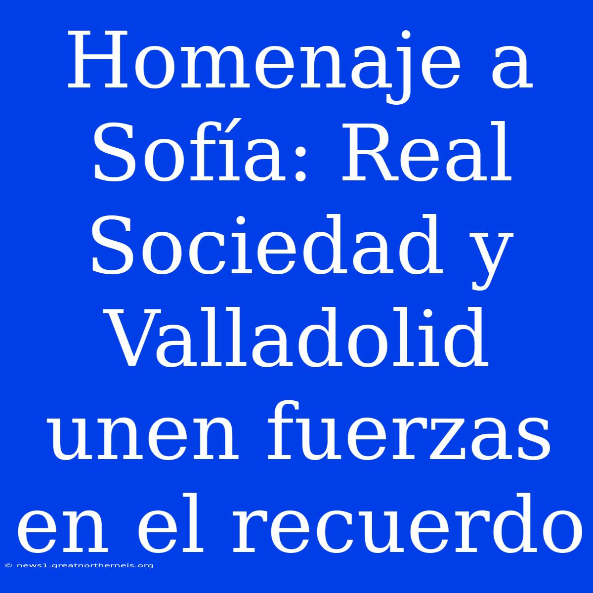 Homenaje A Sofía: Real Sociedad Y Valladolid Unen Fuerzas En El Recuerdo