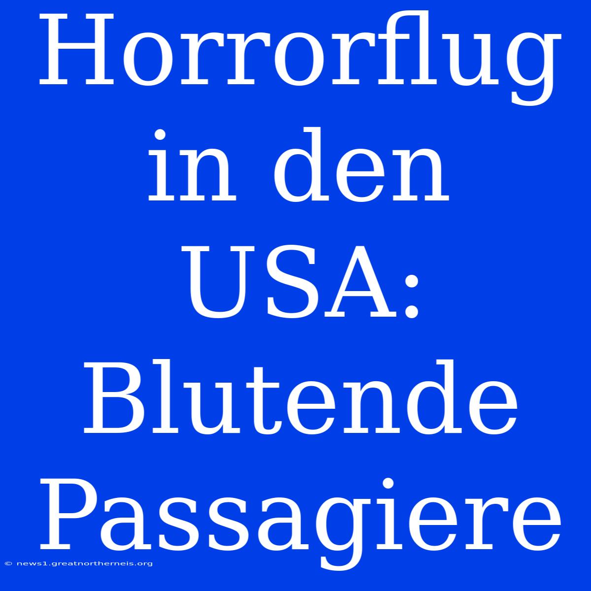 Horrorflug In Den USA: Blutende Passagiere