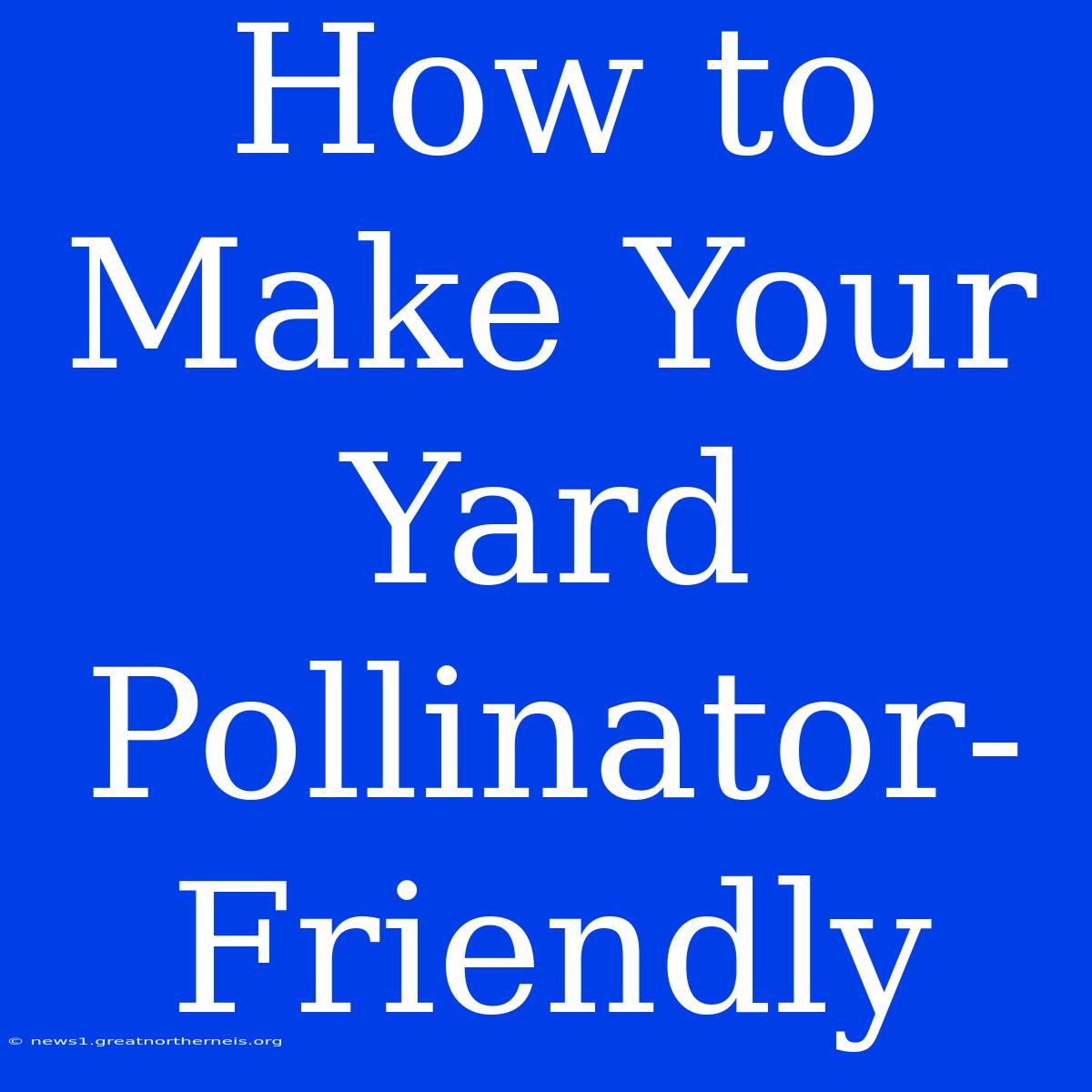 How To Make Your Yard Pollinator-Friendly