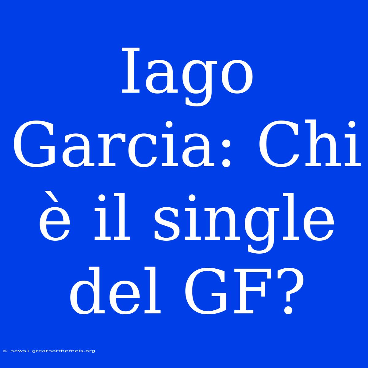 Iago Garcia: Chi È Il Single Del GF?