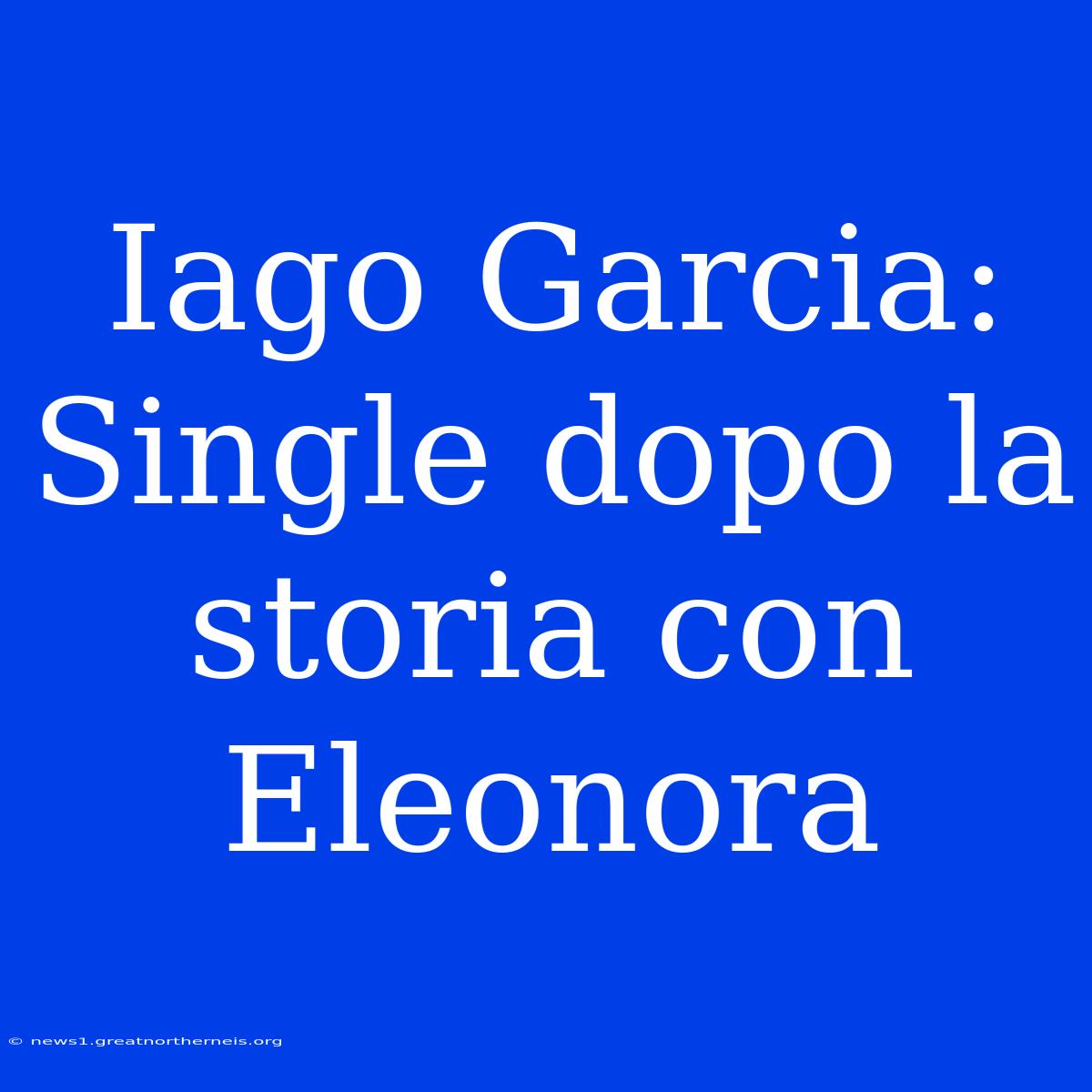 Iago Garcia: Single Dopo La Storia Con Eleonora