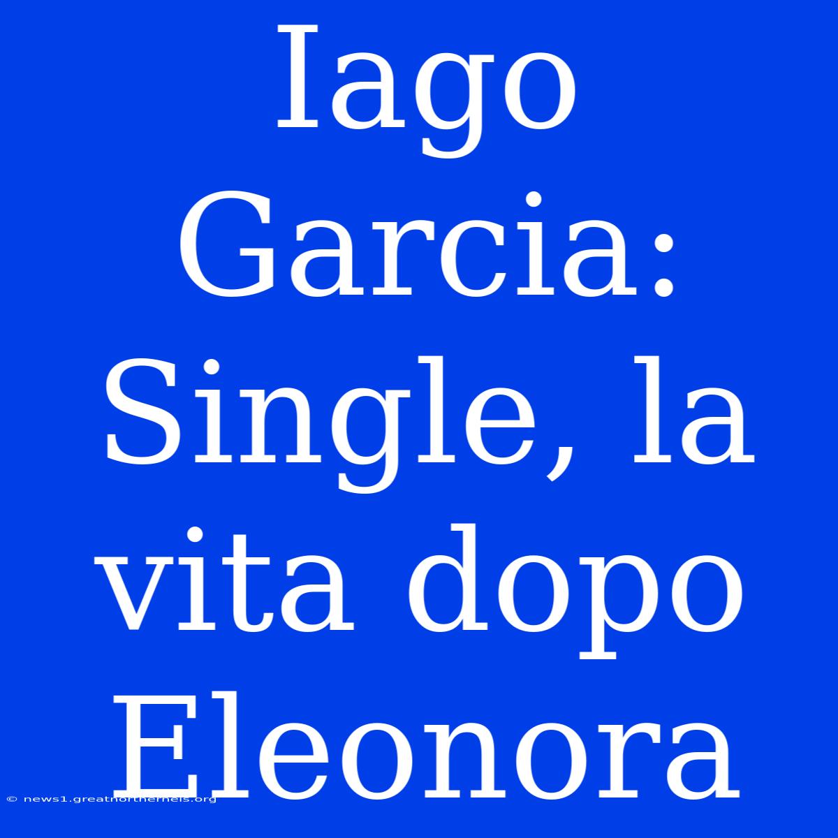 Iago Garcia: Single, La Vita Dopo Eleonora