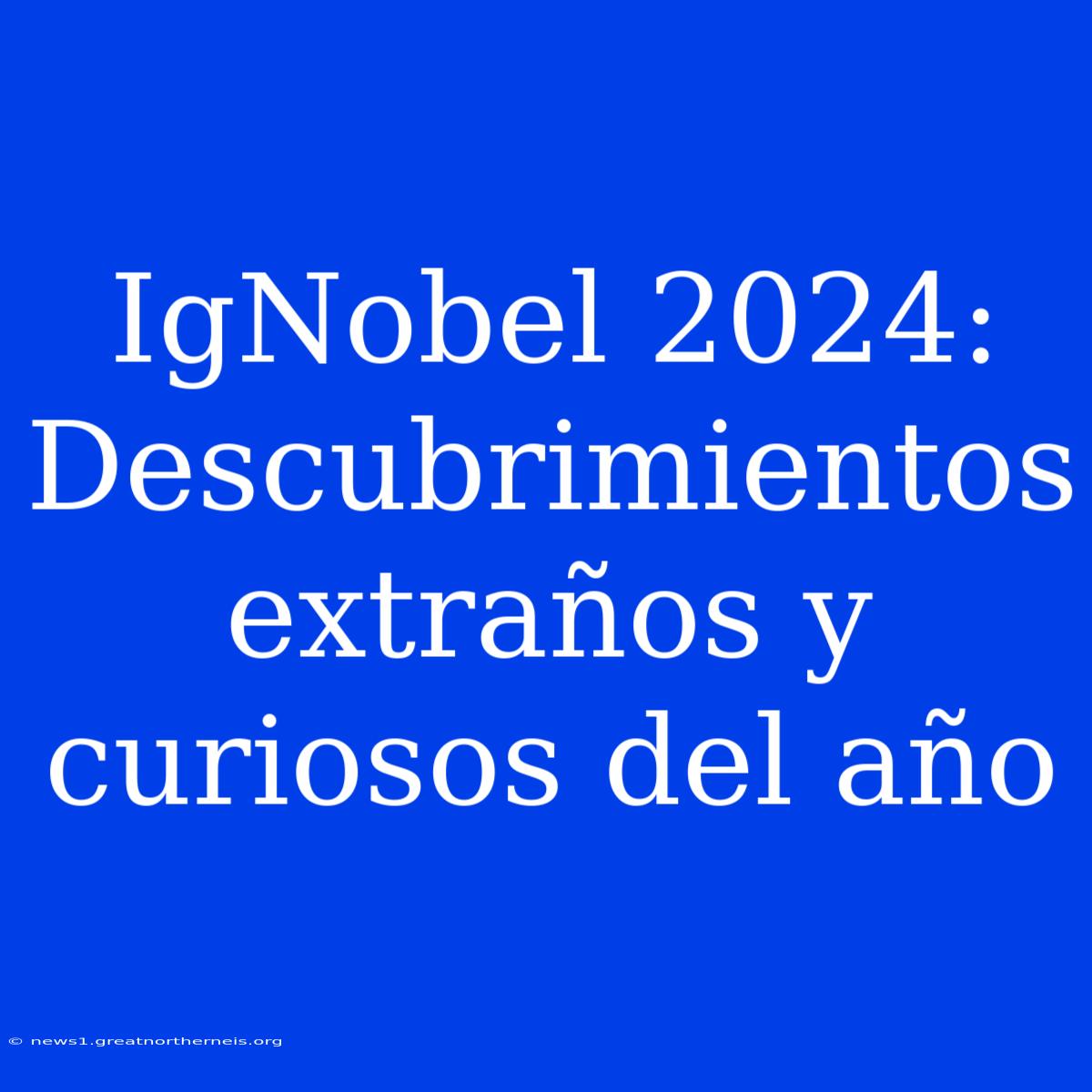 IgNobel 2024: Descubrimientos Extraños Y Curiosos Del Año