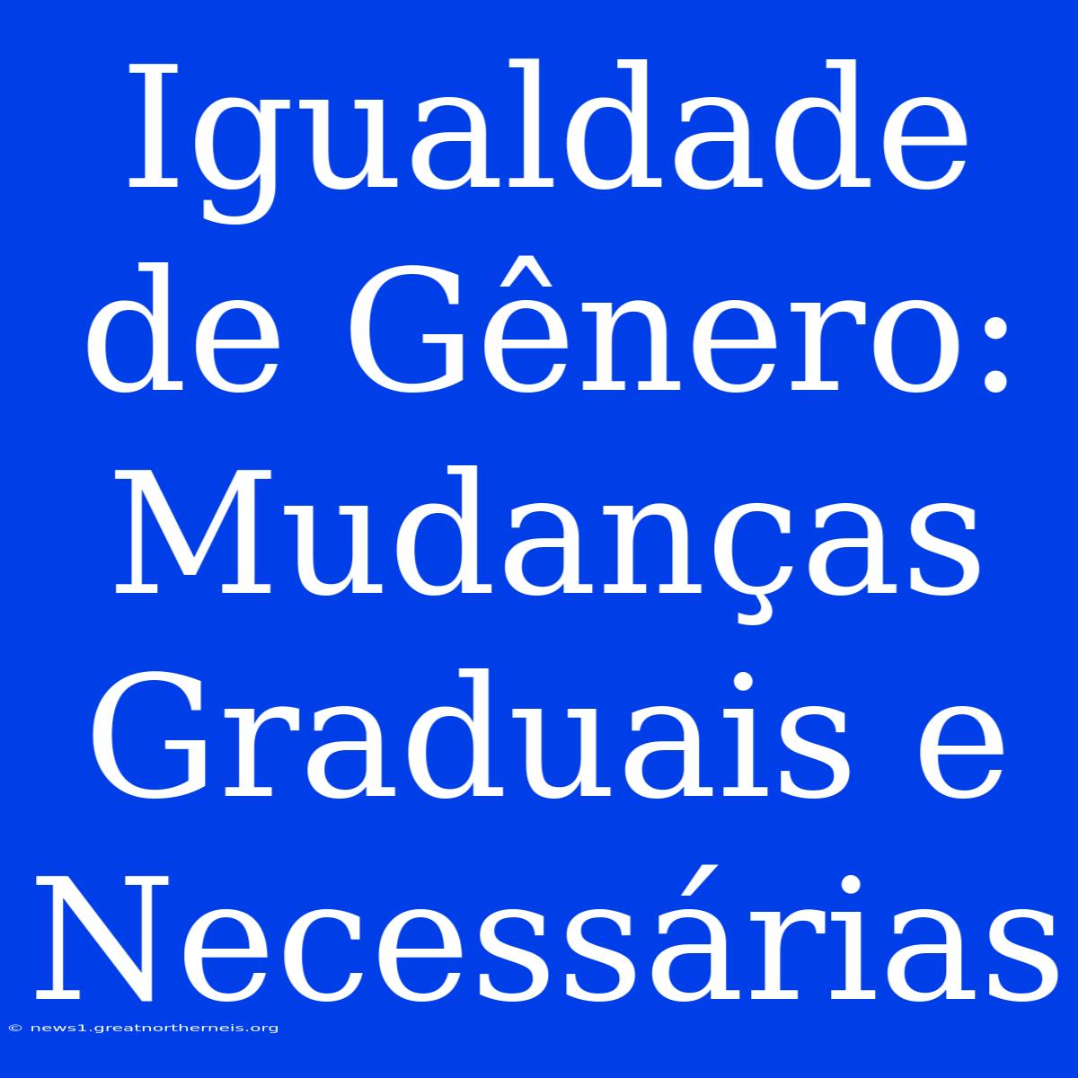 Igualdade De Gênero: Mudanças Graduais E Necessárias