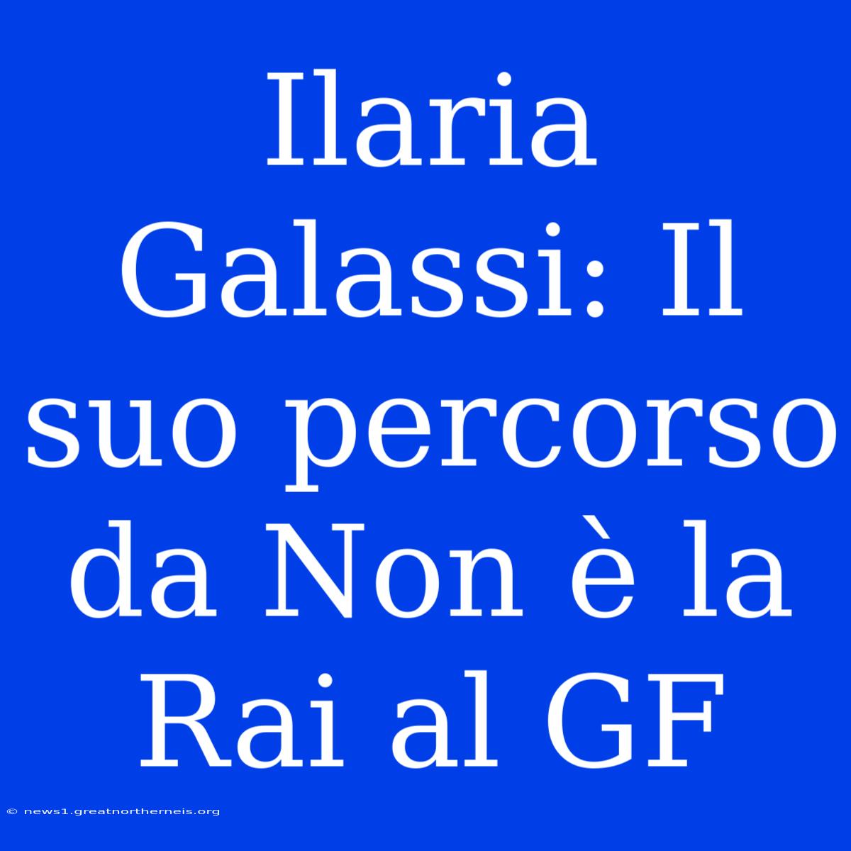 Ilaria Galassi: Il Suo Percorso Da Non È La Rai Al GF