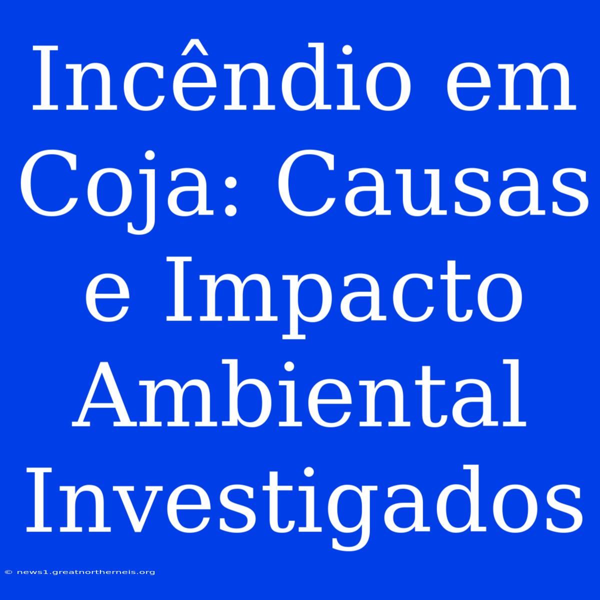 Incêndio Em Coja: Causas E Impacto Ambiental Investigados