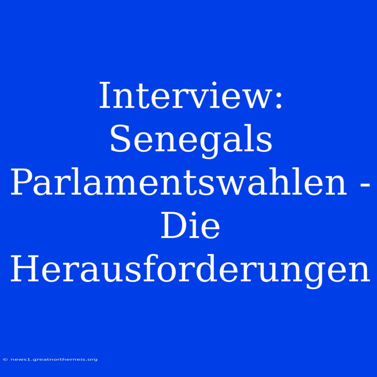 Interview: Senegals Parlamentswahlen - Die Herausforderungen