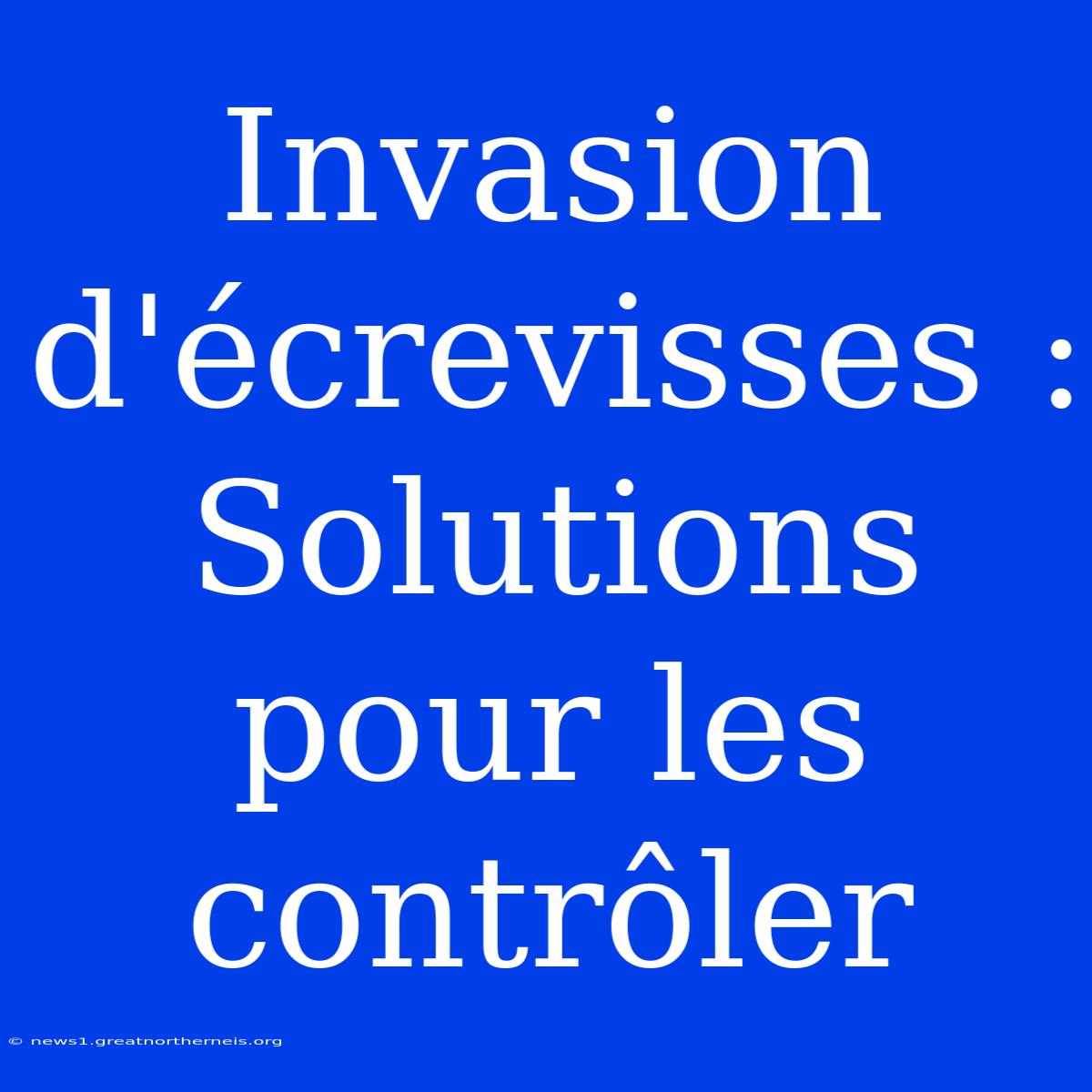 Invasion D'écrevisses : Solutions Pour Les Contrôler