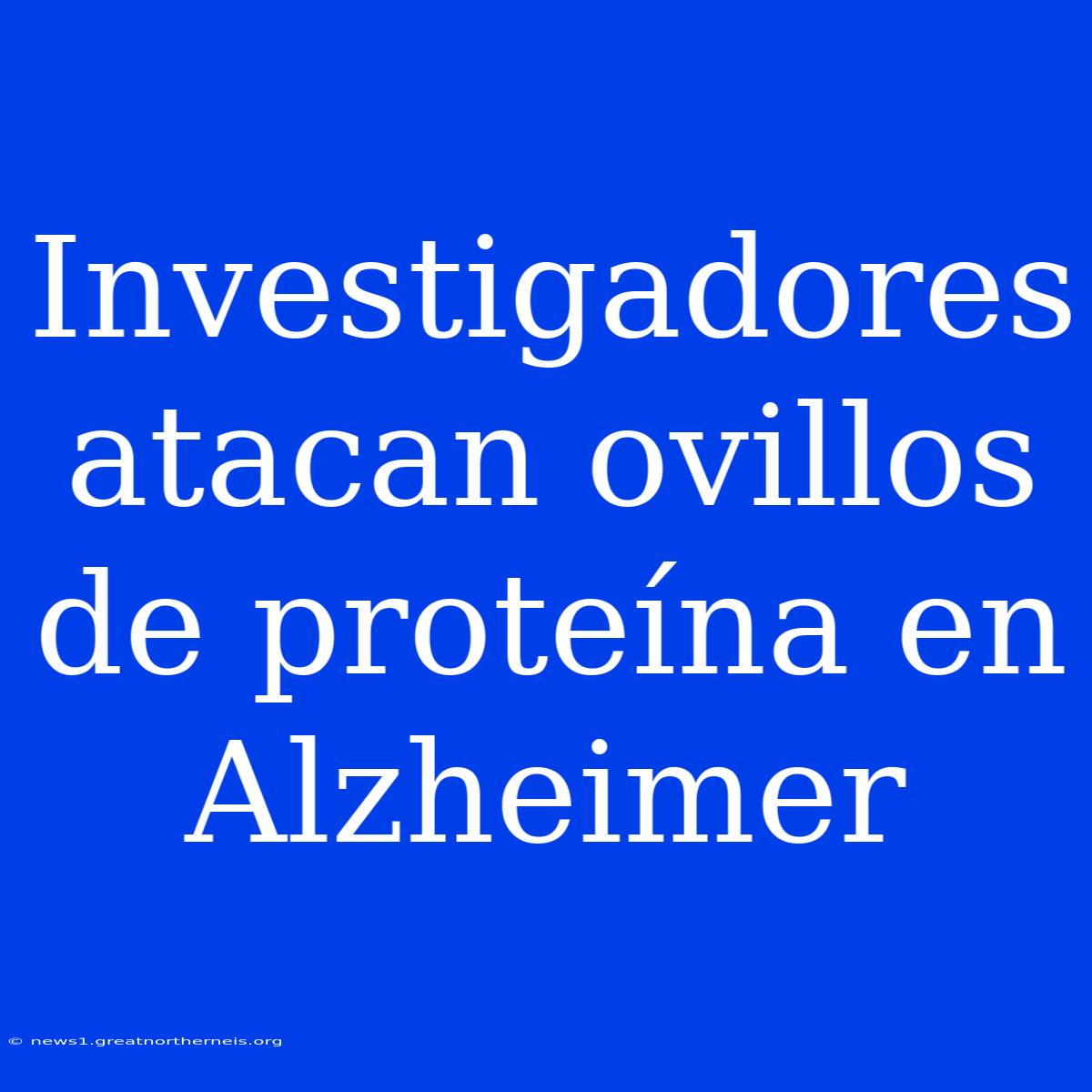 Investigadores Atacan Ovillos De Proteína En Alzheimer