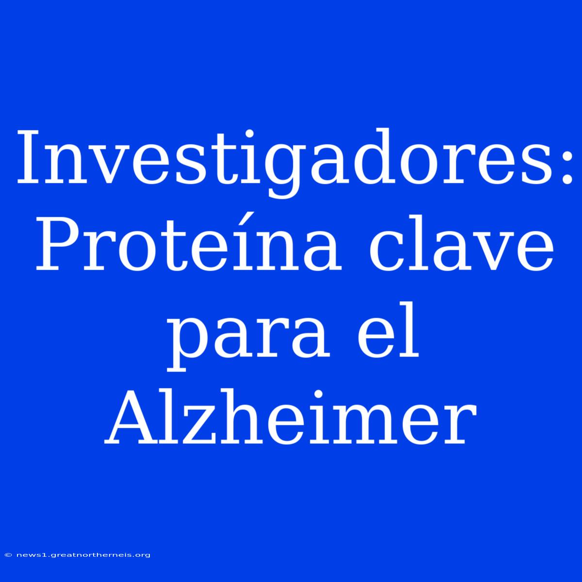 Investigadores: Proteína Clave Para El Alzheimer