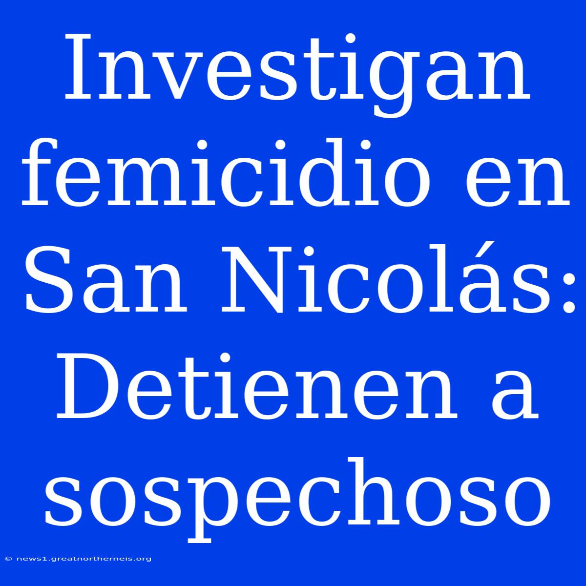 Investigan Femicidio En San Nicolás: Detienen A Sospechoso