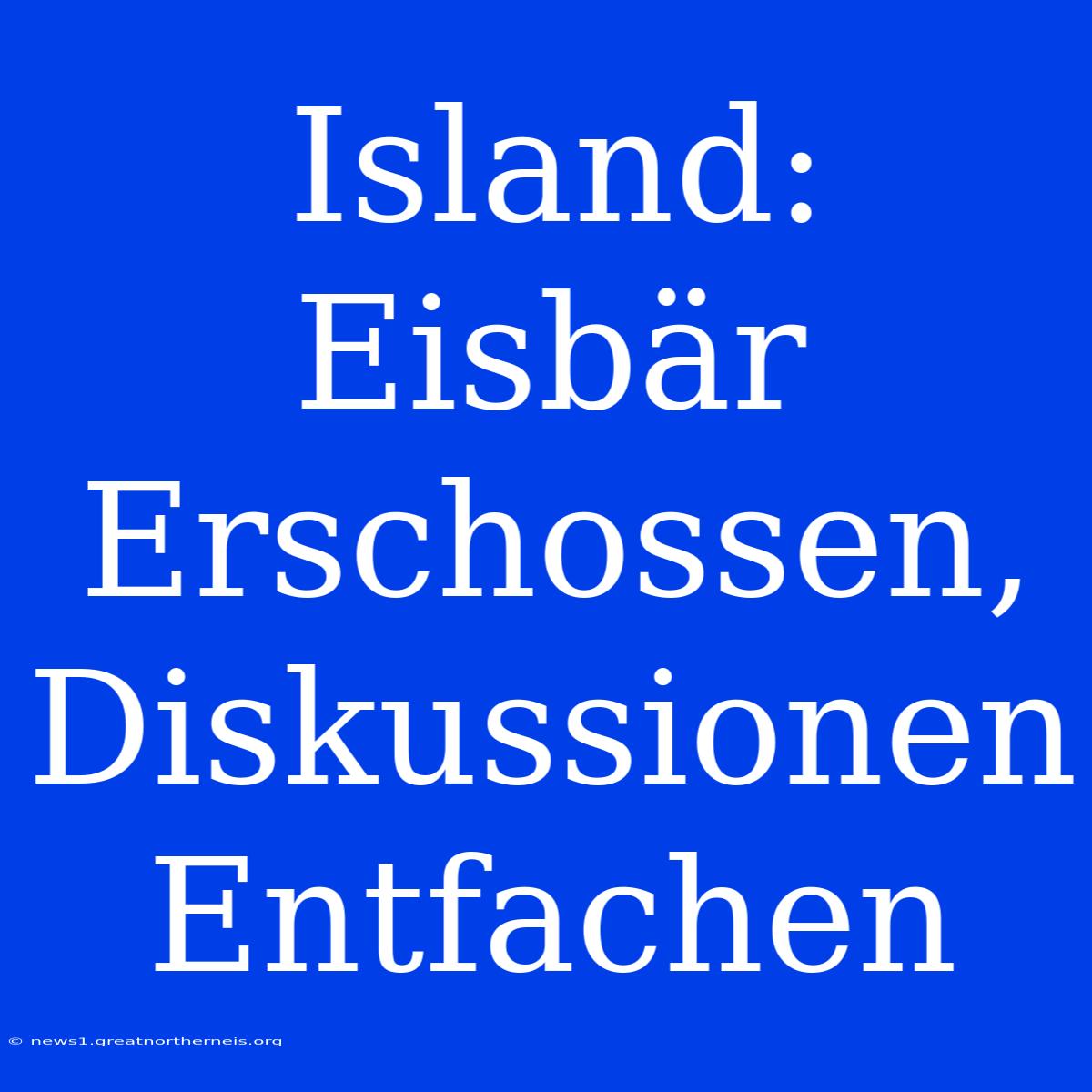 Island: Eisbär Erschossen, Diskussionen Entfachen