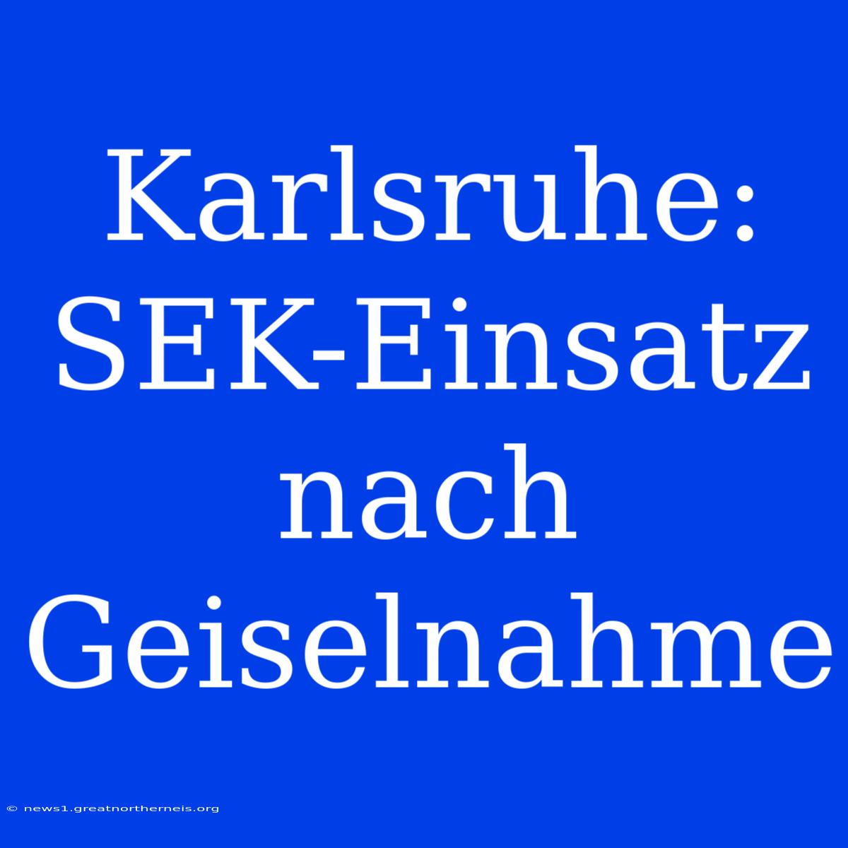 Karlsruhe: SEK-Einsatz Nach Geiselnahme