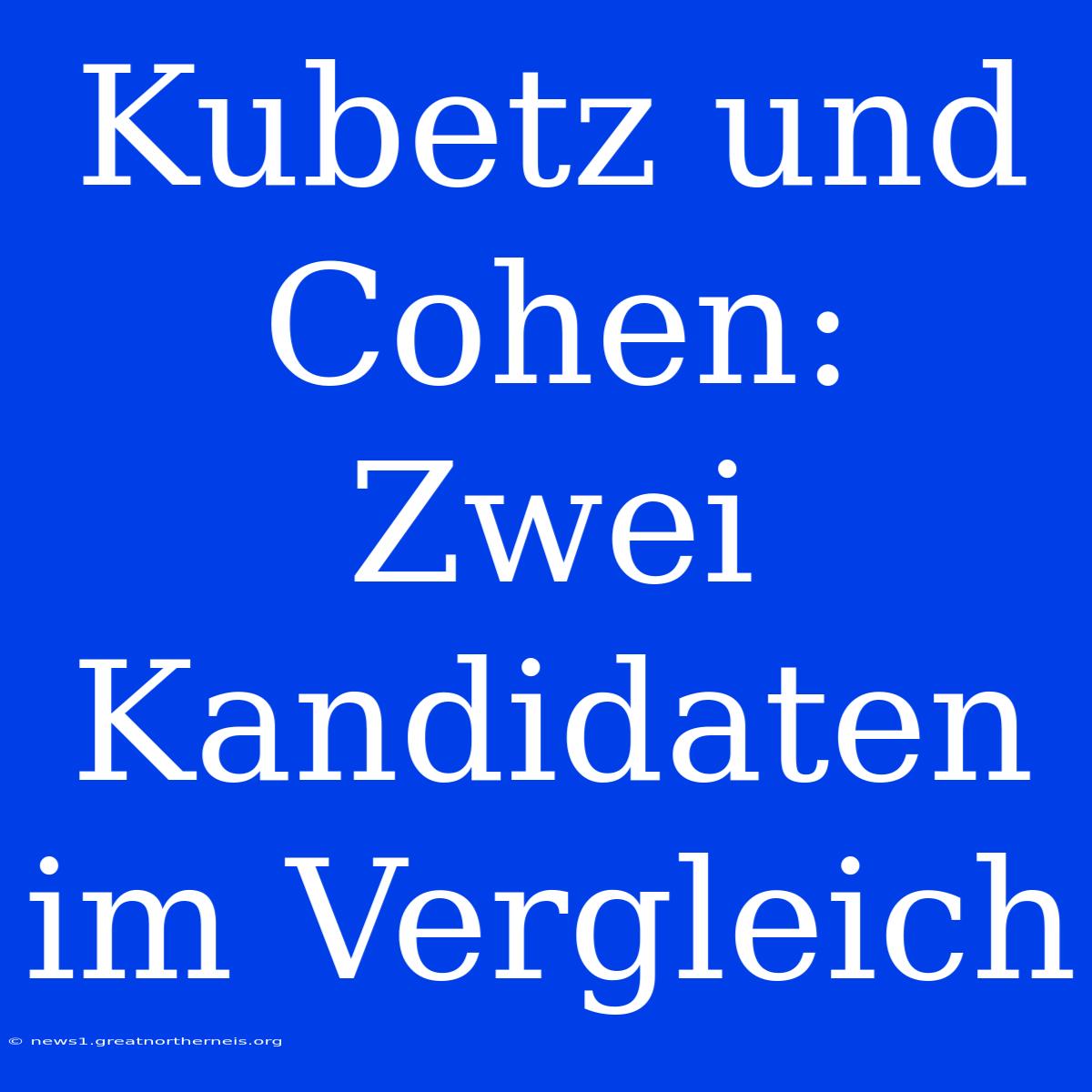 Kubetz Und Cohen: Zwei Kandidaten Im Vergleich