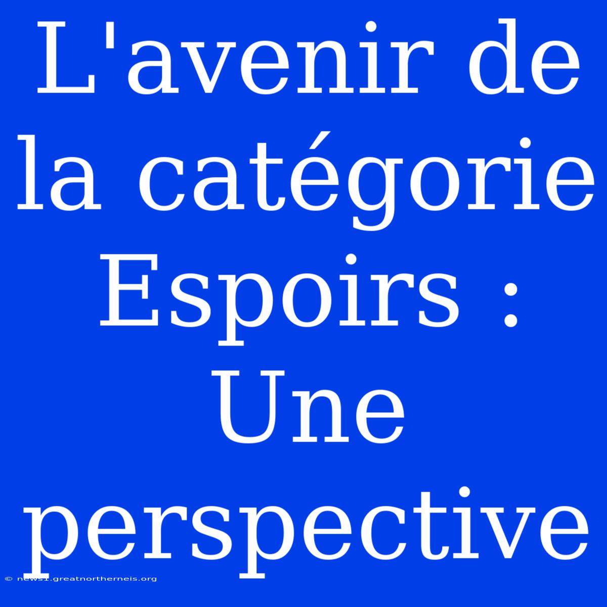 L'avenir De La Catégorie Espoirs : Une Perspective