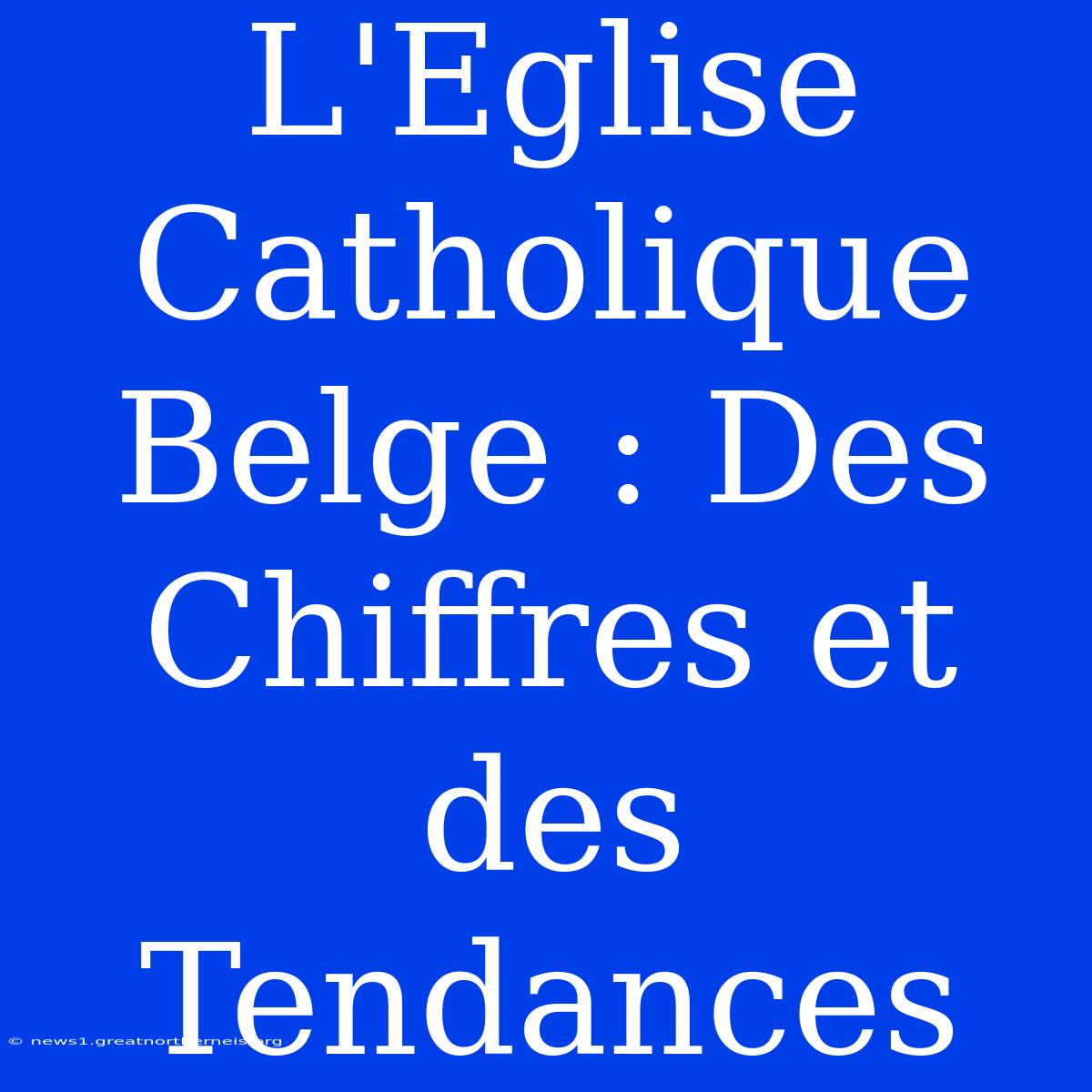 L'Eglise Catholique Belge : Des Chiffres Et Des Tendances