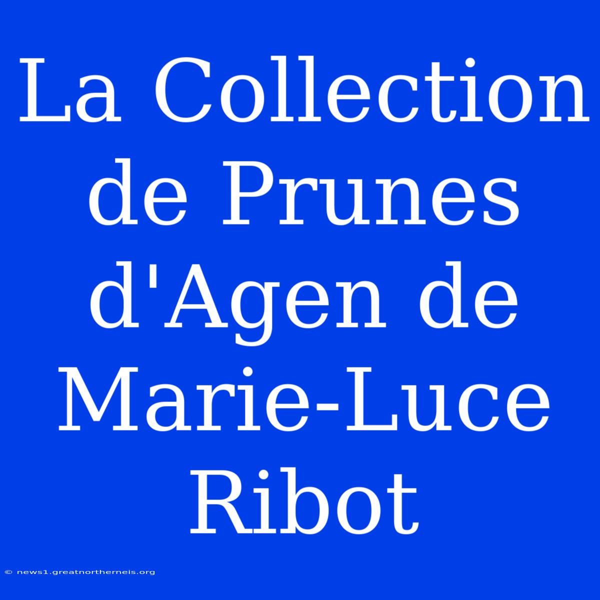 La Collection De Prunes D'Agen De Marie-Luce Ribot