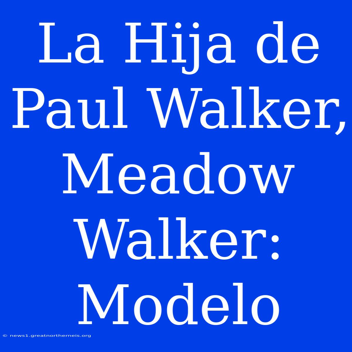 La Hija De Paul Walker, Meadow Walker: Modelo