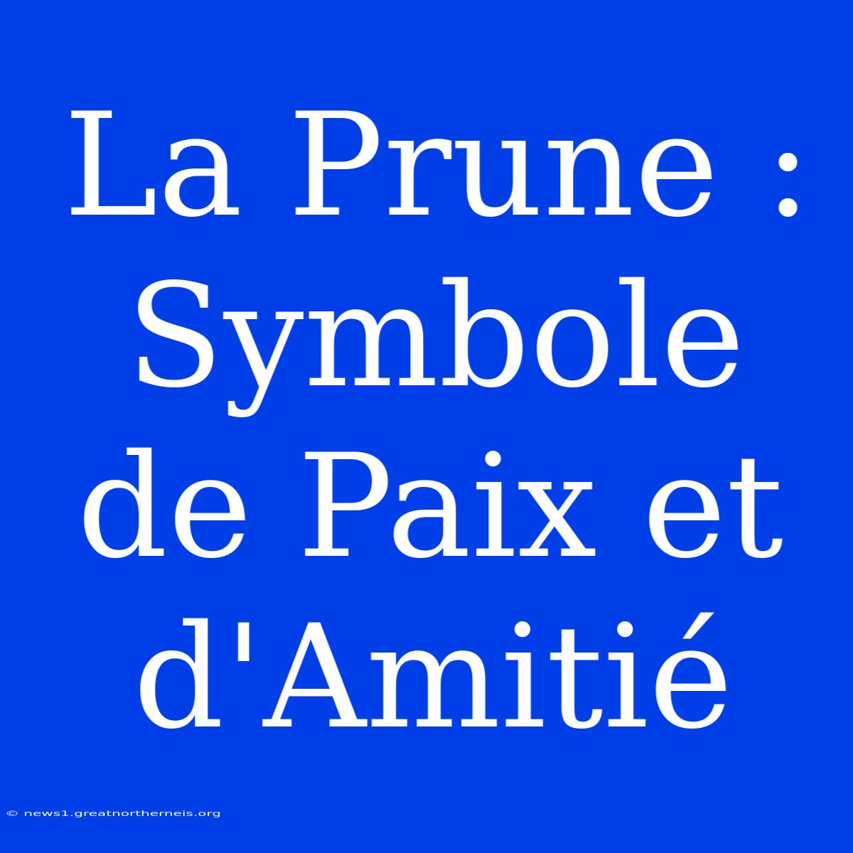 La Prune : Symbole De Paix Et D'Amitié