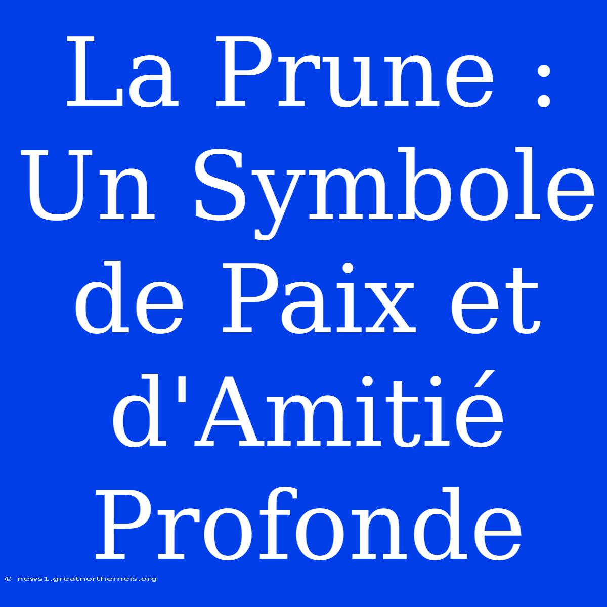 La Prune : Un Symbole De Paix Et D'Amitié Profonde