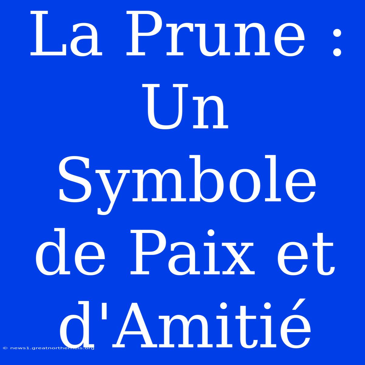 La Prune : Un Symbole De Paix Et D'Amitié