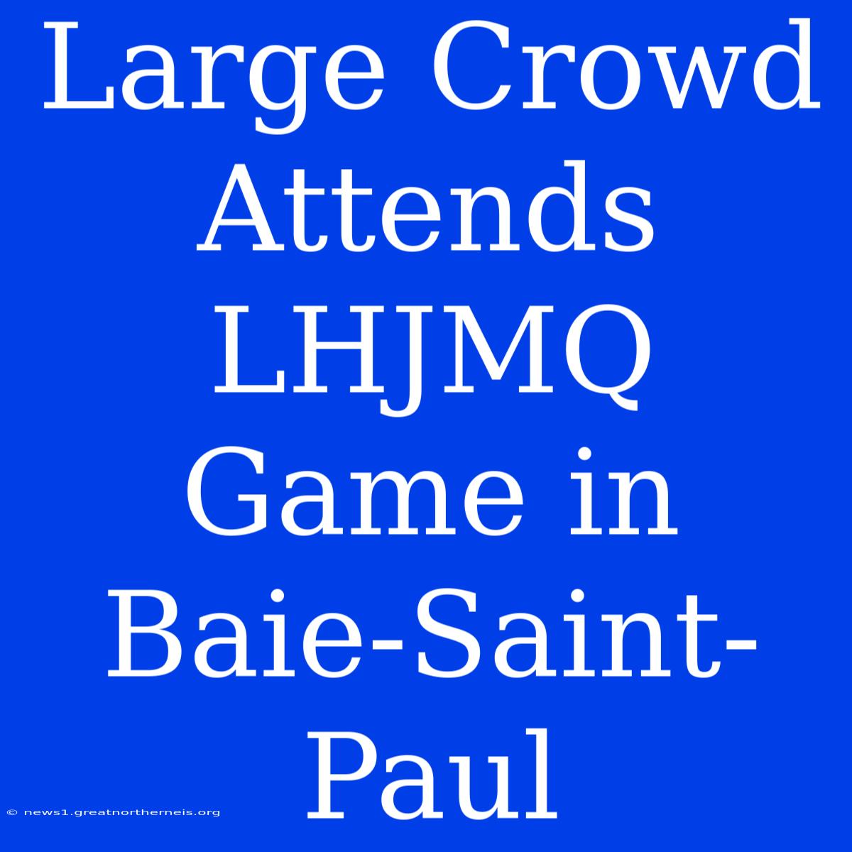 Large Crowd Attends LHJMQ Game In Baie-Saint-Paul