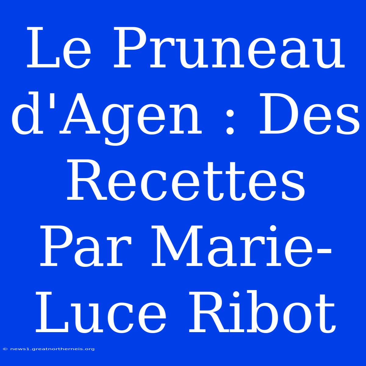 Le Pruneau D'Agen : Des Recettes Par Marie-Luce Ribot