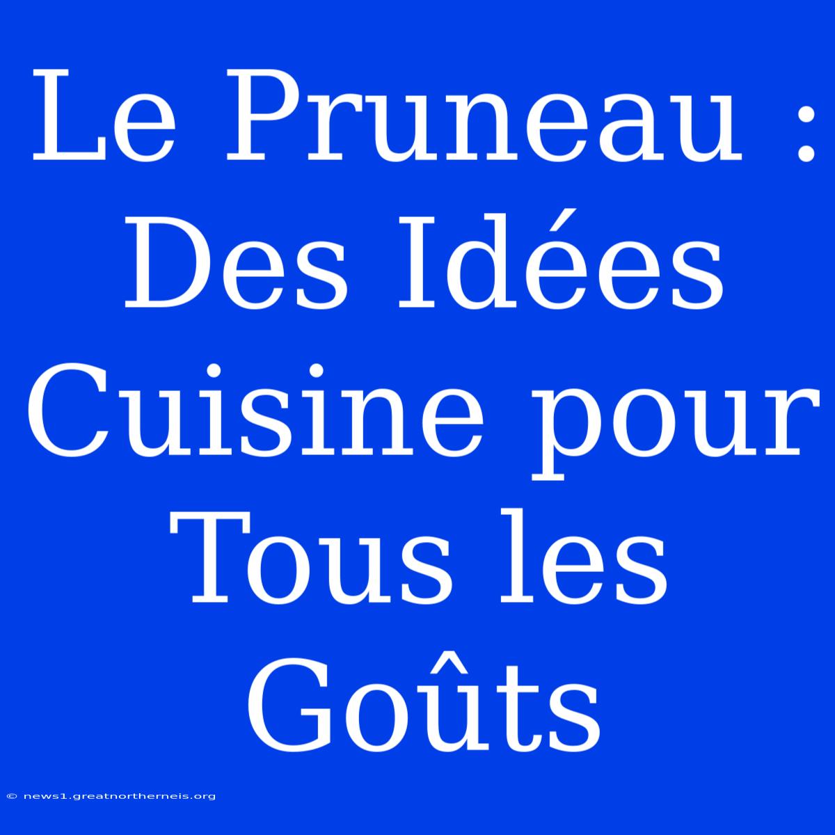 Le Pruneau : Des Idées Cuisine Pour Tous Les Goûts