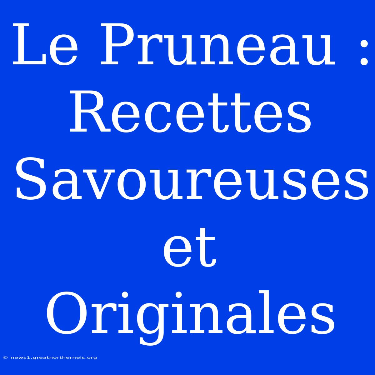 Le Pruneau : Recettes Savoureuses Et Originales