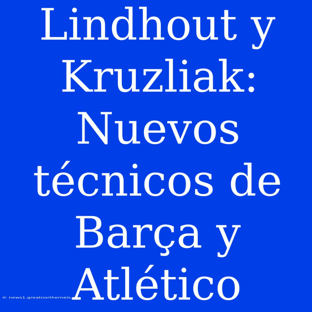 Lindhout Y Kruzliak: Nuevos Técnicos De Barça Y Atlético