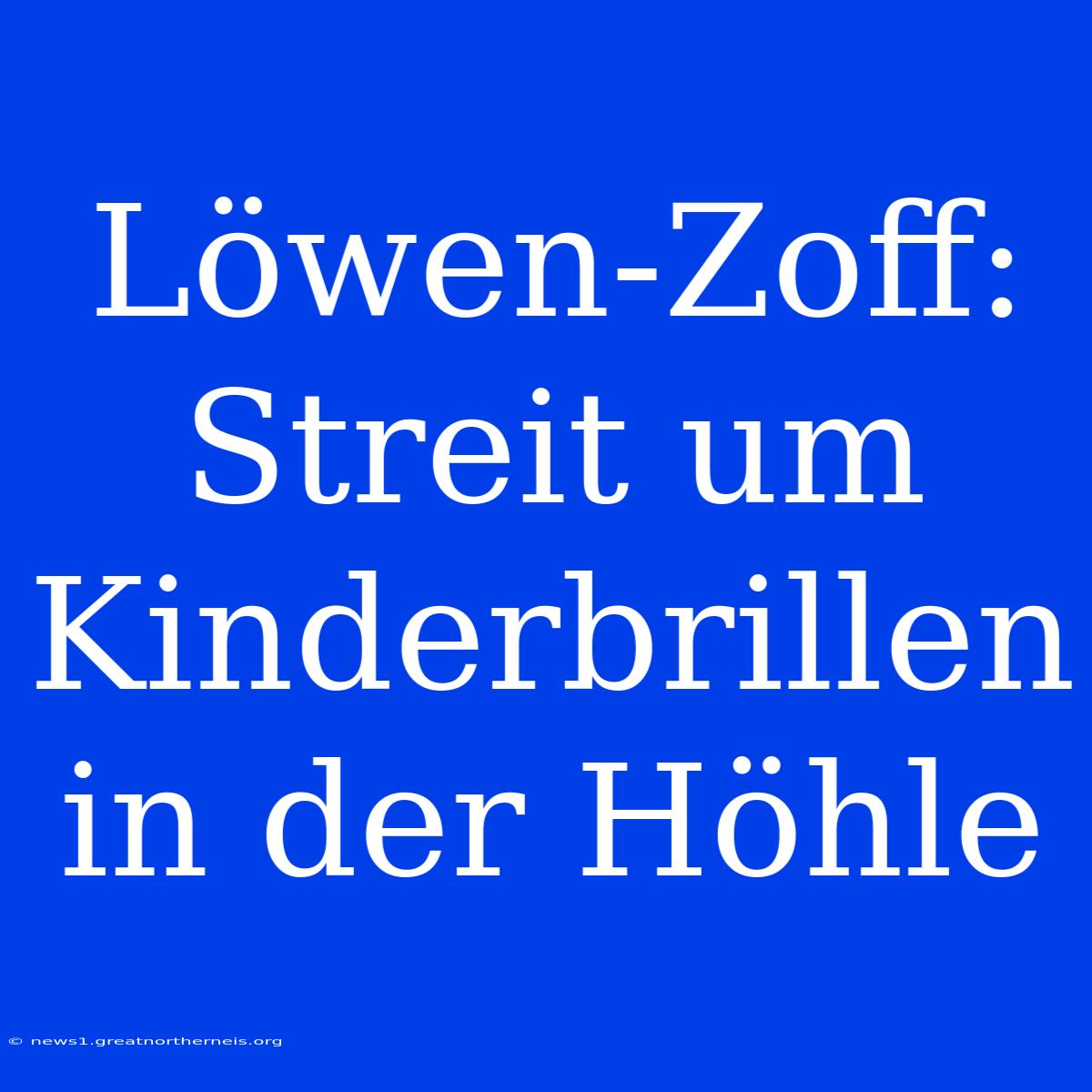 Löwen-Zoff: Streit Um Kinderbrillen In Der Höhle