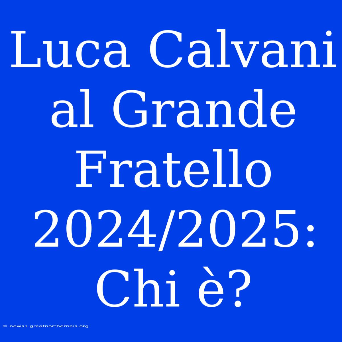 Luca Calvani Al Grande Fratello 2024/2025: Chi È?