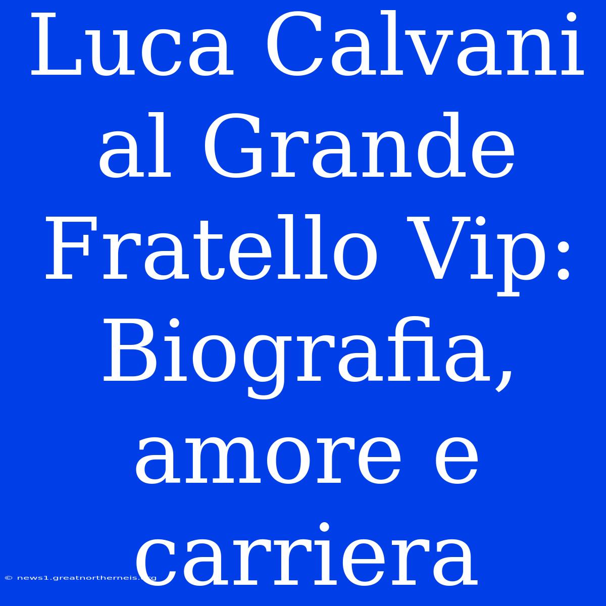 Luca Calvani Al Grande Fratello Vip: Biografia, Amore E Carriera