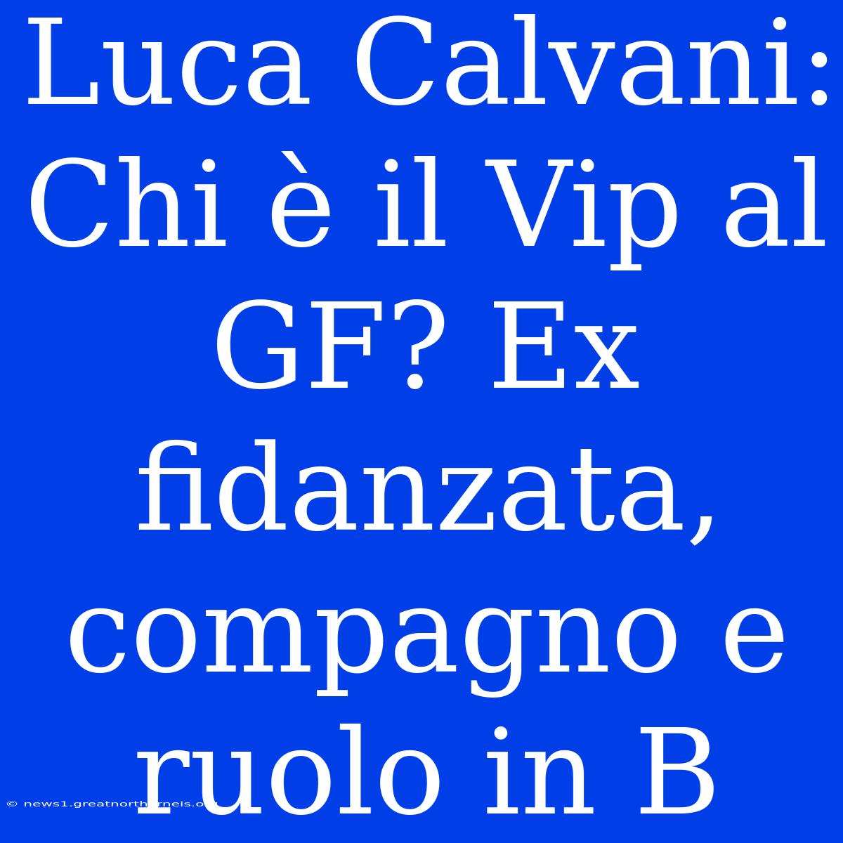 Luca Calvani: Chi È Il Vip Al GF? Ex Fidanzata, Compagno E Ruolo In B