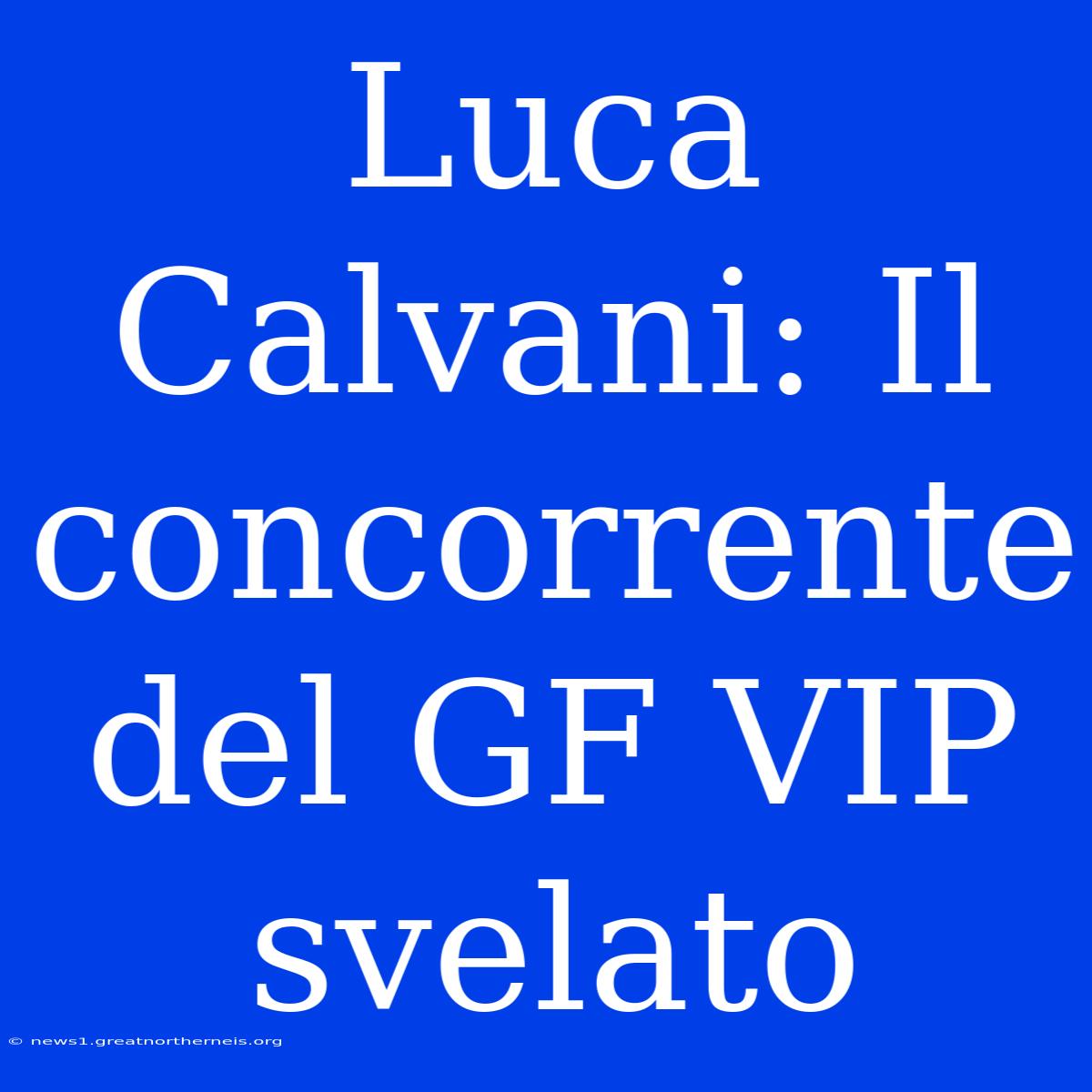 Luca Calvani: Il Concorrente Del GF VIP Svelato