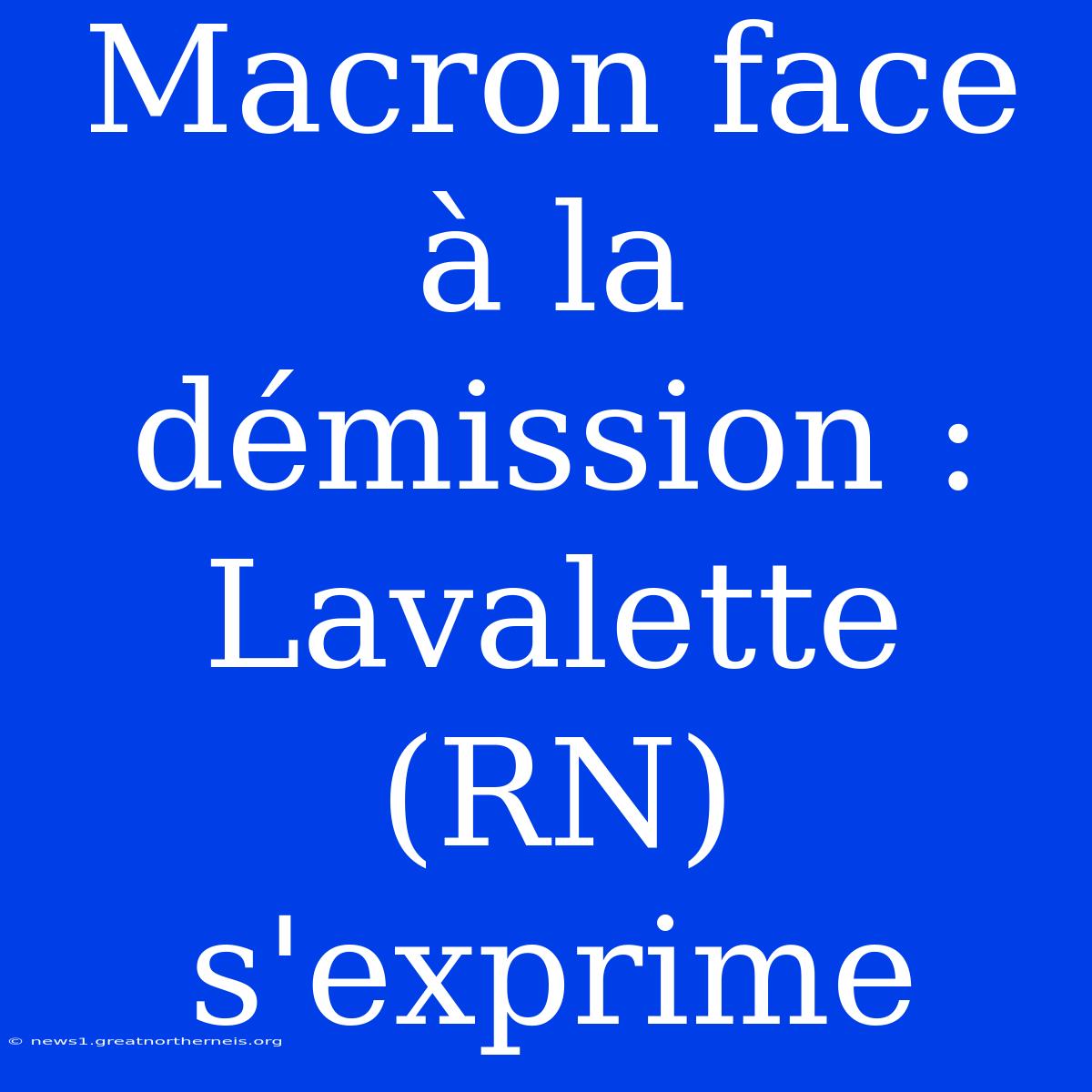 Macron Face À La Démission : Lavalette (RN) S'exprime